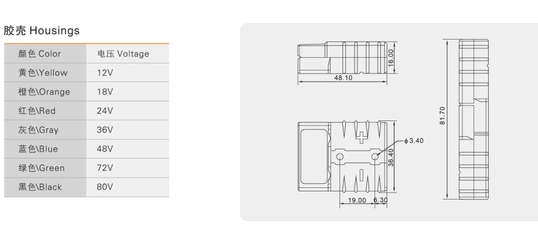 Th50 50A Double Pole Power Connectors,