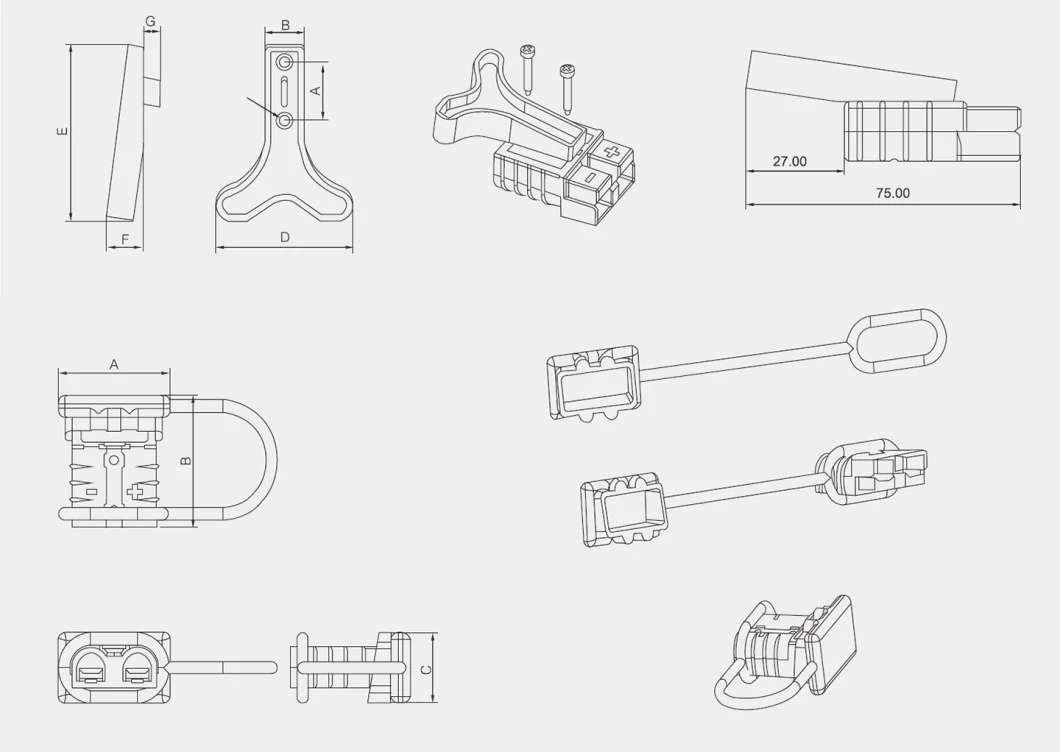 Th50 50A Double Pole Power Connectors,